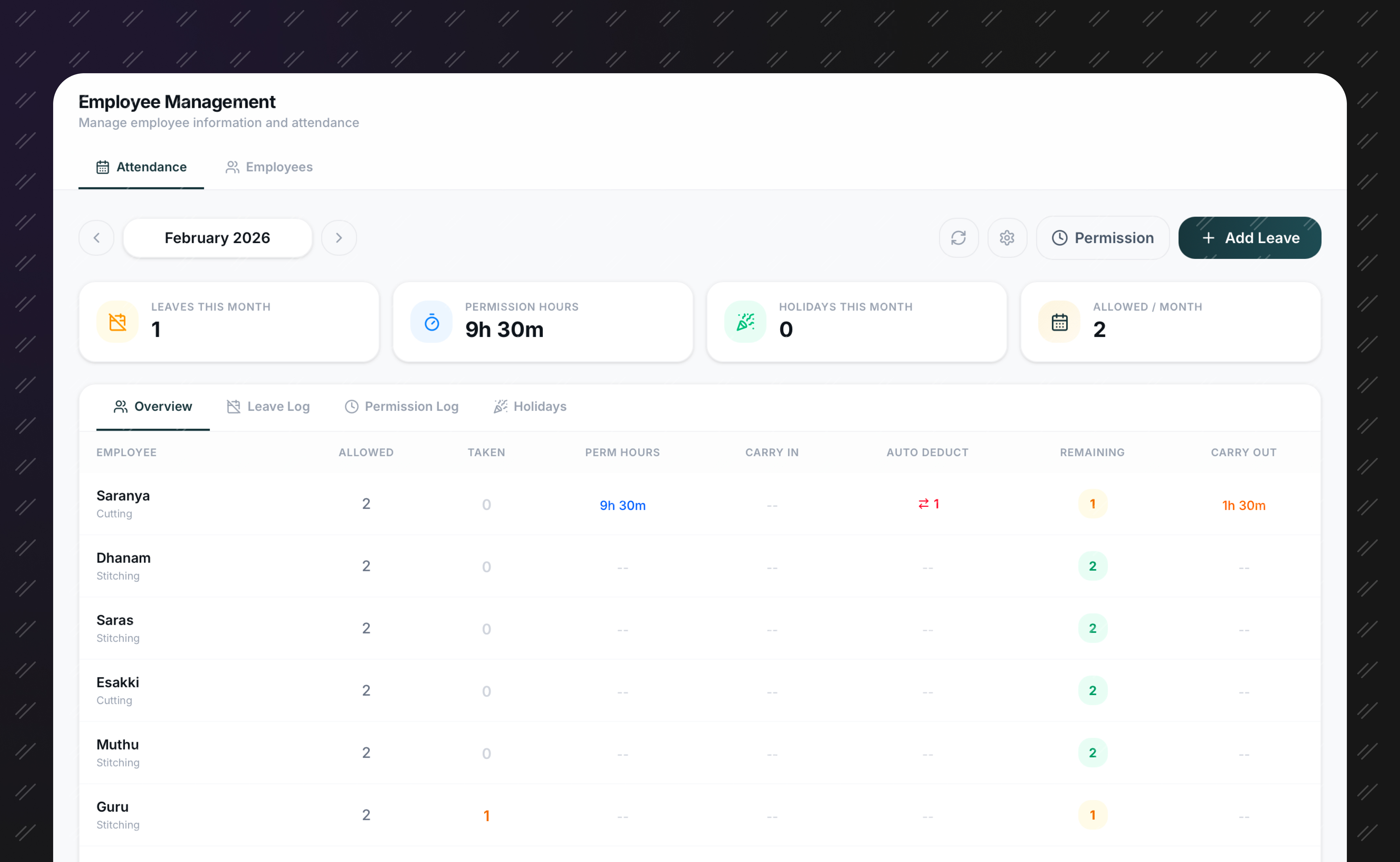 Employee and leave management