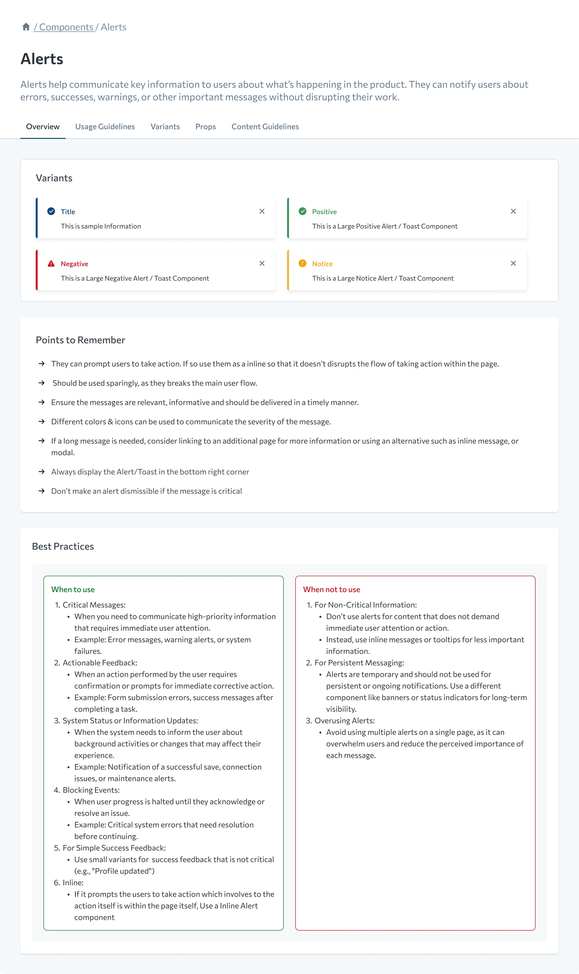 Alerts documentation, overview